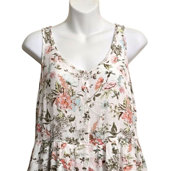 Frye Floral Easy Button Front Midi Dress Sz S - Picture 3 of 9